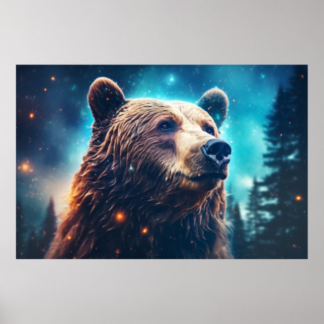 Grizzly Bear Wild Animal Majestic Wilderness Art Poster (Vorne)