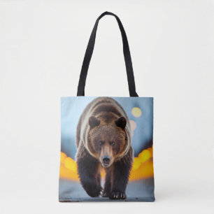 Grizzly Bear Wildlife Animal auf der Straße Tasche