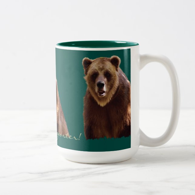 Grizzly Bear Wildlife Fan Art Tasse (Rechts)