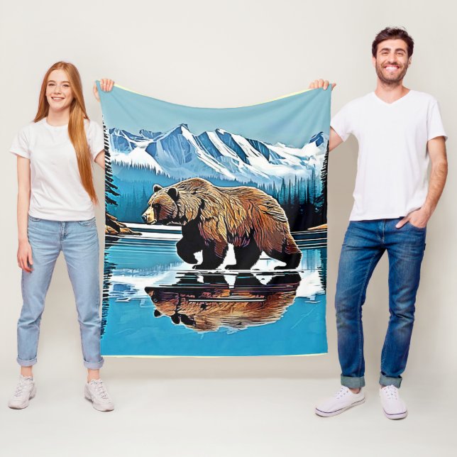 Grizzly Lake Mountain View Fleecedecke (Beispiel)