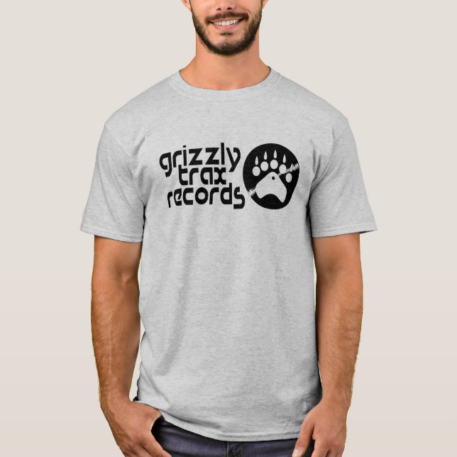 Grizzly spürt Plattenen-T-Shirt auf T-Shirt (Vorderseite)