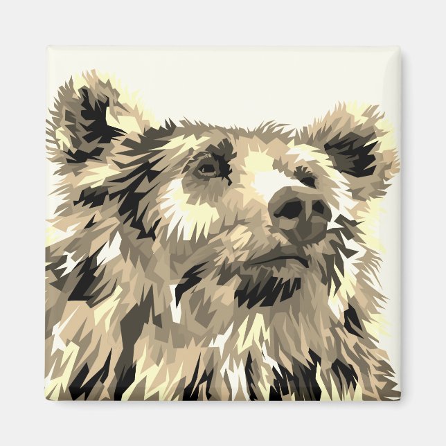 Grizzly tragen Pop Art Brawn Magnet (Vorne)