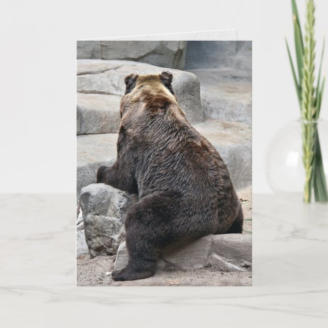 Grizzlybär auf Rock Geburtstag Spaß Karte (Vorderseite)