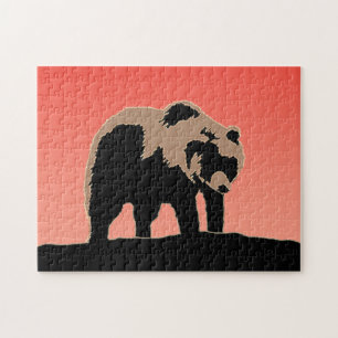 Grizzlybär bei Sonnenuntergang - Original Wildlife