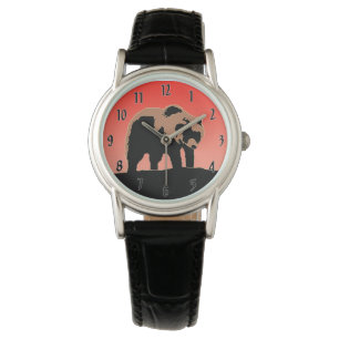 Grizzlybär bei Sonnenuntergang - Original Wildlife Armbanduhr