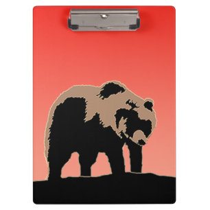 Grizzlybär bei Sonnenuntergang - Original Wildlife Klemmbrett