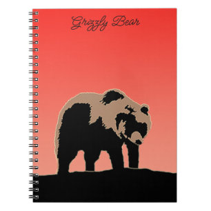 Grizzlybär bei Sonnenuntergang - Original Wildlife Notizblock
