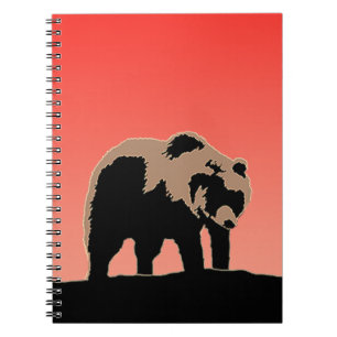 Grizzlybär bei Sonnenuntergang - Original Wildlife Notizblock