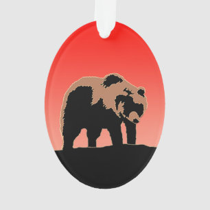 Grizzlybär bei Sonnenuntergang - Original Wildlife Ornament