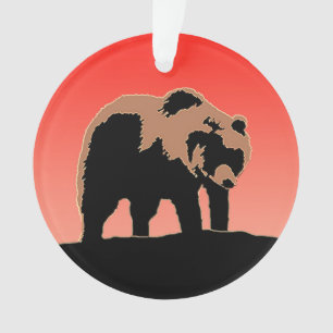Grizzlybär bei Sonnenuntergang - Original Wildlife Ornament