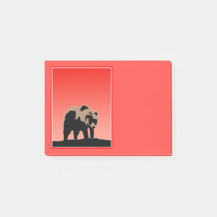 Grizzlybär bei Sonnenuntergang - Original Wildlife Post-it Klebezettel