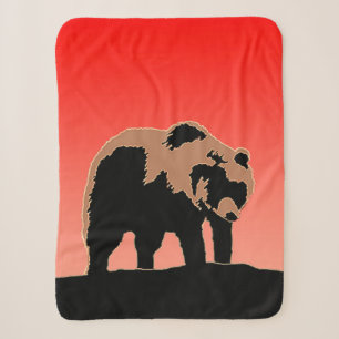 Grizzlybär bei Sonnenuntergang - Original Wildlife Sherpadecke