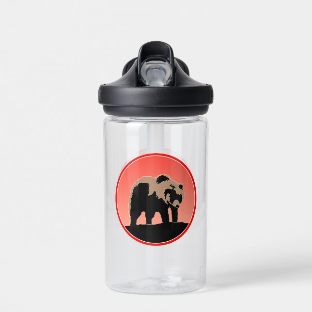 Grizzlybär bei Sonnenuntergang - Original Wildlife Trinkflasche (Vorne)