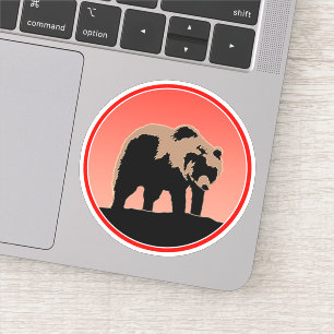 Grizzlybär bei Sonnenuntergang - Originale Wildlif Aufkleber