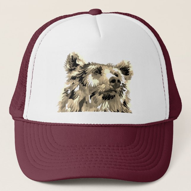 Grizzlybär braune Tierart Truckerkappe (Vorderseite)