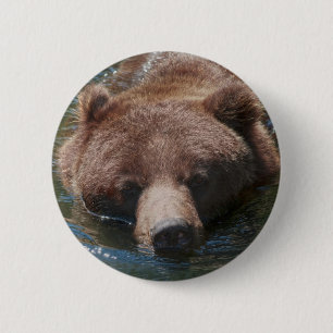 Grizzlybär Button