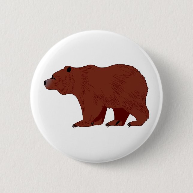 Grizzlybär Button (Vorderseite)