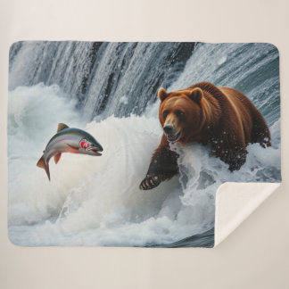 Grizzlybär fängt Lachs Sherpadecke