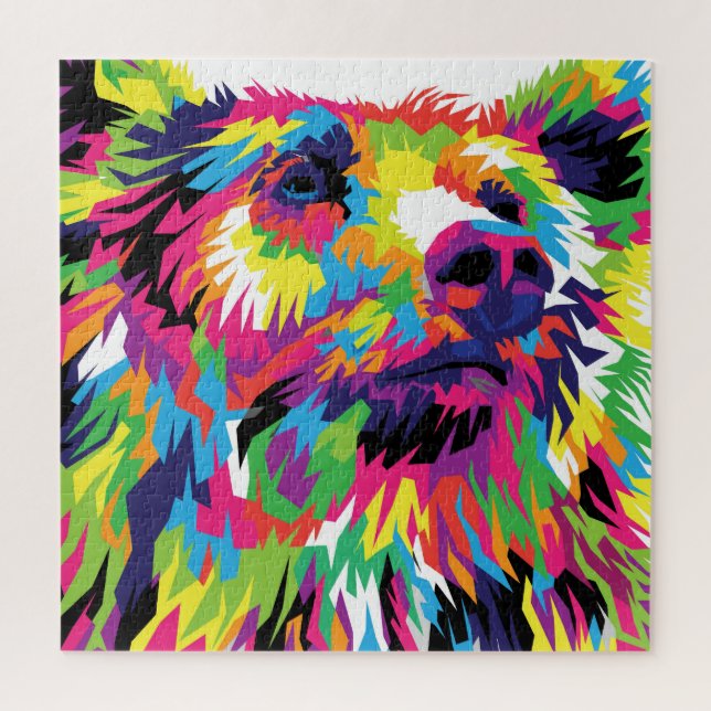 Grizzlybär farbenfrohe Pop Art (Vertikal)