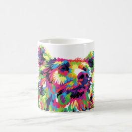 Grizzlybär farbenfrohe Pop Art Kaffeetasse