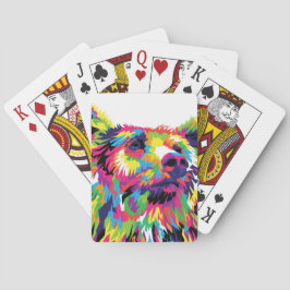 Grizzlybär farbenfrohe Pop Art Spielkarten