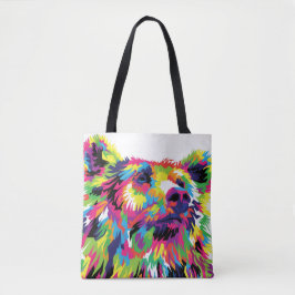 Grizzlybär farbenfrohe Pop Art Tasche