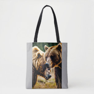 Grizzlybär gegen Bullen Showdown – Hochdetailliert Tasche