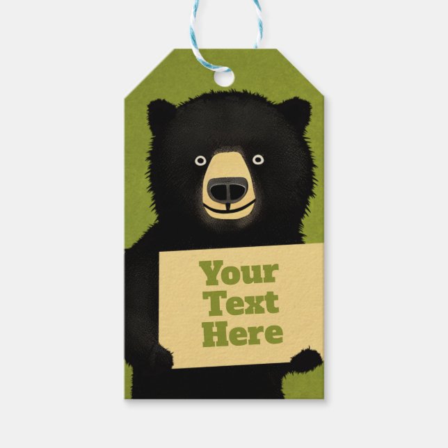 Grizzlybär Geschenkanhänger (Vorderseite)