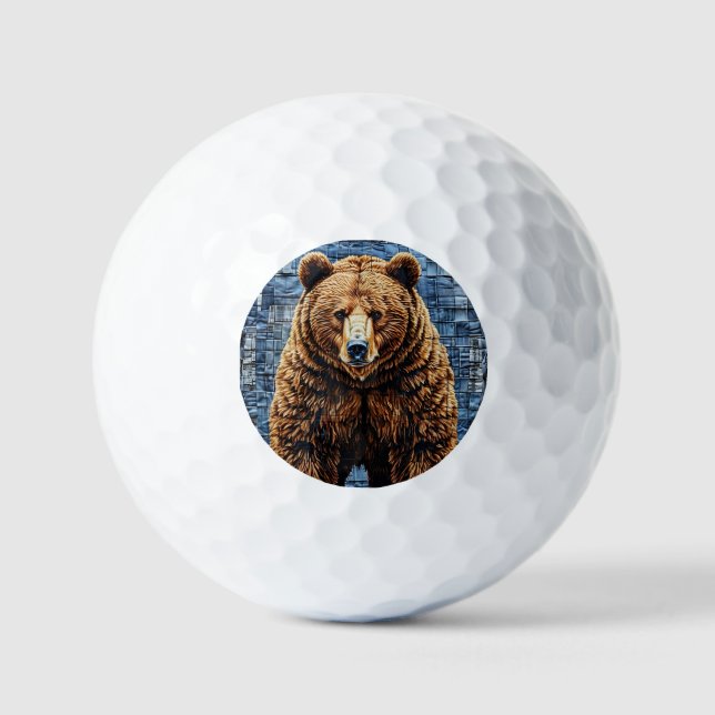 Grizzlybär Golfball (Vorderseite)