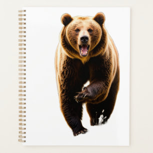 Grizzlybär greift einen Mann von hinten in 8K an Planer