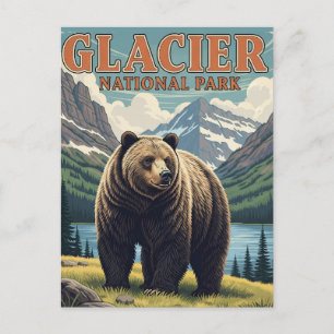 Grizzlybär im Glacier National Park Montana Postkarte