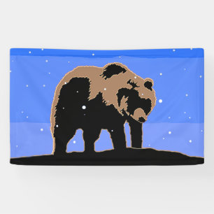 Grizzlybär im Winter - Original Wildlife Art Banner