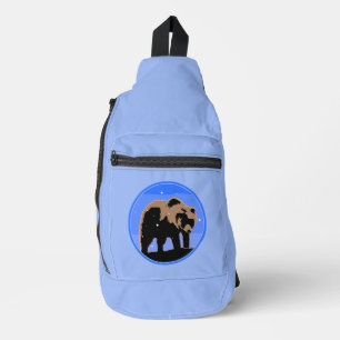 Grizzlybär im Winter - Original Wildlife Art Crossbody Bag