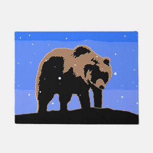 Grizzlybär im Winter - Original Wildlife Art Fußmatte