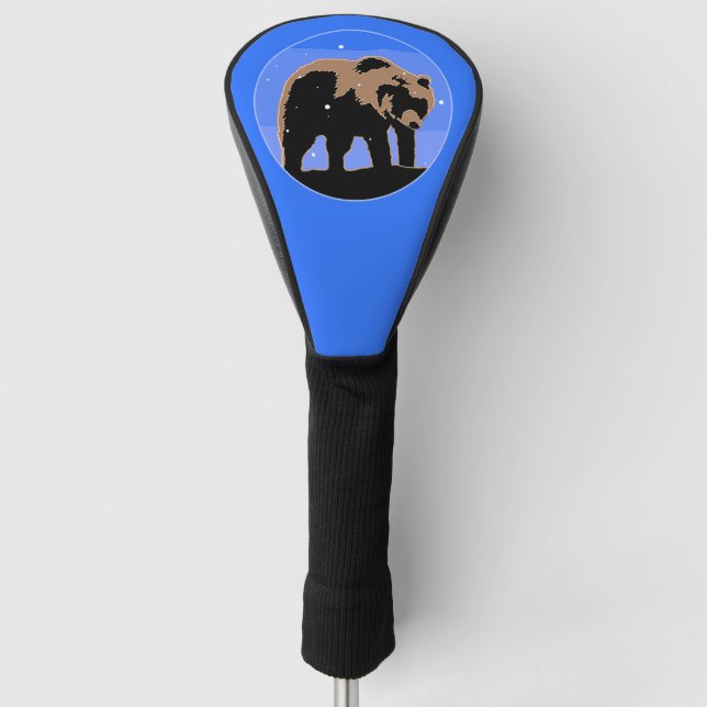Grizzlybär im Winter - Original Wildlife Art Golf Headcover (Vorderseite)