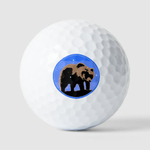 Grizzlybär im Winter - Original Wildlife Art Golfball