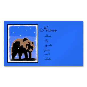 Grizzlybär im Winter - Original Wildlife Art Magnetische Visitenkarte