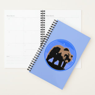 Grizzlybär im Winter - Original Wildlife Art Planer