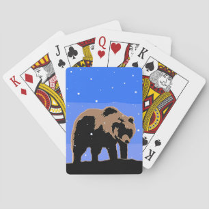 Grizzlybär im Winter - Original Wildlife Art Spielkarten