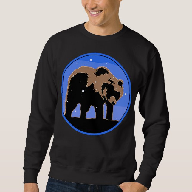 Grizzlybär im Winter - Original Wildlife Art Sweatshirt (Vorderseite)
