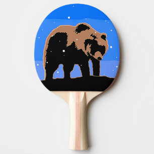 Grizzlybär im Winter - Original Wildlife Art Tischtennis Schläger