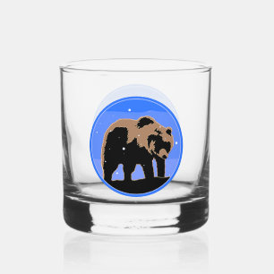 Grizzlybär im Winter - Originale Wildlife-Kunst Whiskyglas
