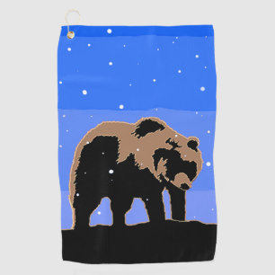 Grizzlybär im Winter - ursprüngliche Tier-Kunst Golfhandtuch