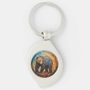 Grizzlybär in künstlerischem Design Schlüsselanhänger