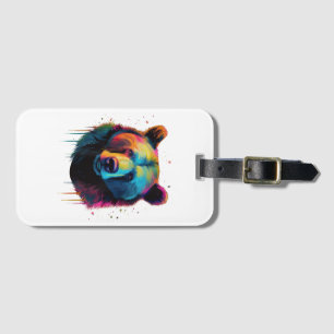 Grizzlybär Liebhaber des Pops Art Big Grizzly Bäre Gepäckanhänger