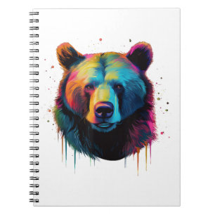 Grizzlybär Liebhaber des Pops Art Big Grizzly Bäre Notizblock