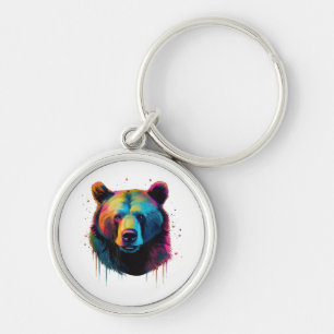Grizzlybär Liebhaber des Pops Art Big Grizzly Bäre Schlüsselanhänger
