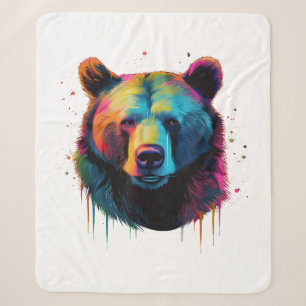 Grizzlybär Liebhaber des Pops Art Big Grizzly Bäre Sherpadecke