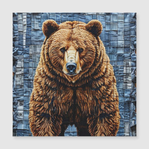 Grizzlybär Magnetkarte