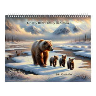 Grizzlybär-Mutter-Kinder Alaska-Wildlife-Kalender Kalender